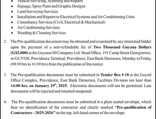 EXPRESSION OF INTEREST (EOI) – PRE-QUALIFICATION OF CONTRACTORS | 2025-2026